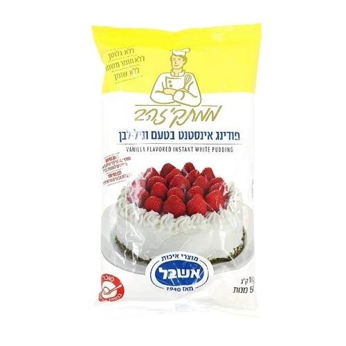 אבקת פודינג אינסטנט בטעם וניל לבן ללא גלוטן 1 ק"ג - אשבל
