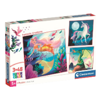 קלמנטוני - פאזל 3X48 חלקים  יצורים מהאגדות - CLEMENTONI