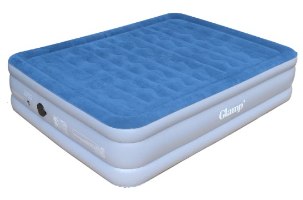 מזרן מתנפח עבה זוגי כולל משאבה צבע כחול Glamp GTDAB46 – מזרן כחול-לבן עם משאבה מובנית