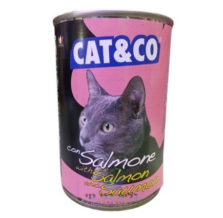 שימורים לחתול נתחי דג סלמון ברוטב 405 גרם CAT&CO