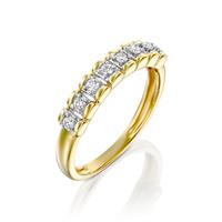 טבעת הנסיכה הקסומה משובצת יהלומים בזהב לבן או צהוב 14 קראט