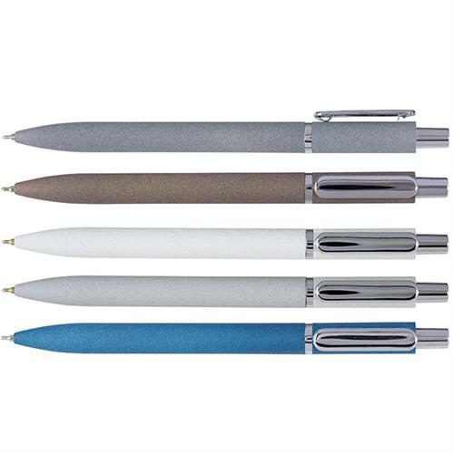 עט מתכתי "רוטרי סטון" ג'ל ראש סיכה 0.7mm, גימור אבן, קליפס ואביזרים כרום ניקל , רפיל מקורי תצ' שוויץ, דגם 4851