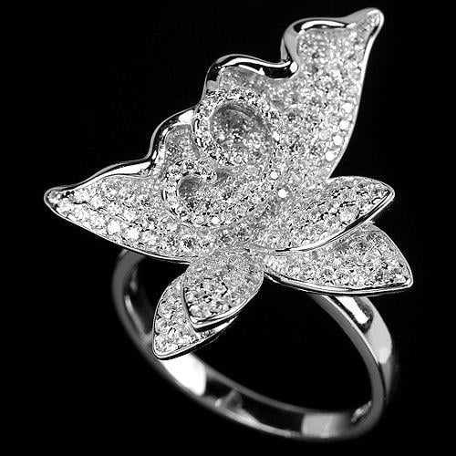 טבעת כסף מעוצבת משובצת זרקונים RG5765 | תכשיטי כסף | טבעות כסף
