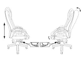 כיסא משרדי - BUROCRAT T-9923 - לבן/חום אגוז