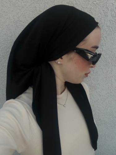 מטפחת סאטן משי שחור