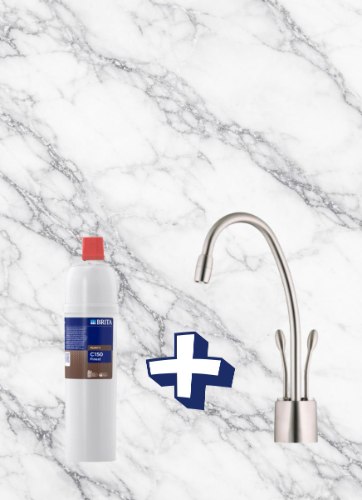 מערכת מים תת כיורית AquaSense עם Brita למים חמים וקרים 3 שנות אחריות