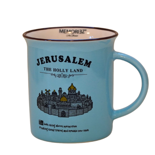 Light Blue Mug Jerusalem Mugs רובין רות