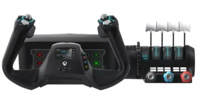 בקר ומצערת טיס Turtle Beach Velocity One Flight Universal PC/Xbox – פריט בודד של בקר טיסה שחור עם ידית YOKE ויחידת מצערת