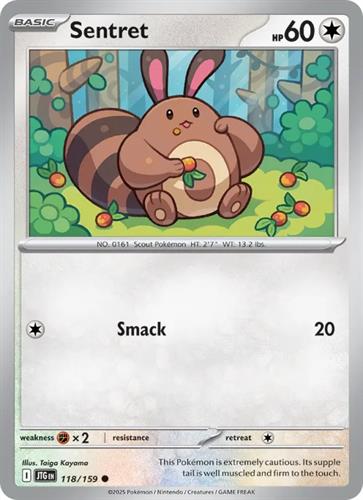 קלף בודד single פוקימון - sentret - Journey Together - 118/159