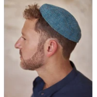 כיפה כפרית תכלת - טורקיז מרהיב