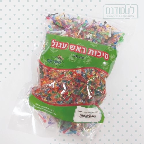 סיכות ראש עגול צבעוני