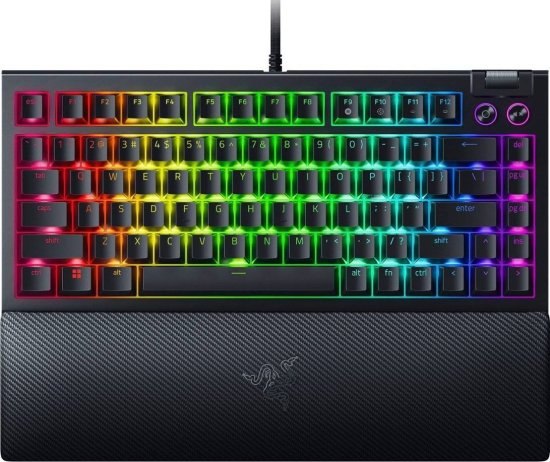 מקלדת גיימינג קומפקטית חוטית Razer BlackWidow V4 75% עם מתגים מכניים ניתנים להחלפה