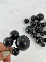 4 כדורים מקלקר לקישוט עוגה גדלים שונים- שחור (מבריק/מט)