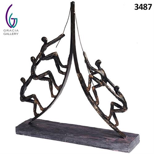 פסל אומנותי -"עבודת צוות" (אנשים מטפסים +חבל) GRACIA GALLERY גובה 43ס"מ דגם 3487