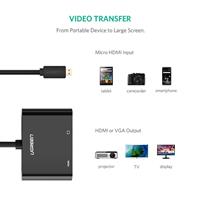 מתאם UGREEN Micro HDMI to HDMI/VGA M115 Converter