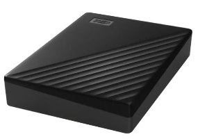 כונן קשיח חיצוני צבע שחור Western Digital My Passport 4TB – פריט בודד שחור עם פסים אלכסוניים