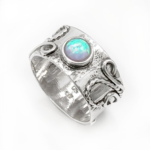 טבעת מכסף משובצת אופאל  RG6463 | תכשיטי כסף 925 | טבעות כסף