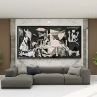 גרניקה מאת פבלו פיקאסו – הדפס יצירת אמנות קלאסית איקונית בסגנון עכשווי לחלל יוקרתי כמו משרד או סלון