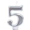 נר מספר 5 - נרות יום הולדת כסף שמחה