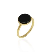 טבעת זהב עם אבן חן מונסטון/אוניקס
