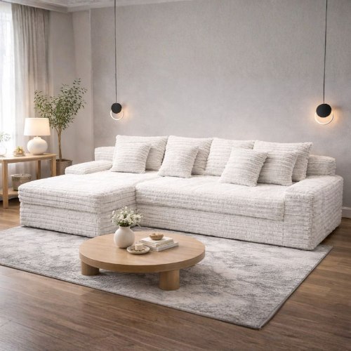 ספת שזלונג Cozy בצבע שמנת 260x170