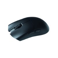 עכבר אלחוטי צבע שחור Razer Viper V4 Pro – עכבר שחור מונח בזווית מציג את גלגלת הגלילה ושני כפתורים צידיים עם USB