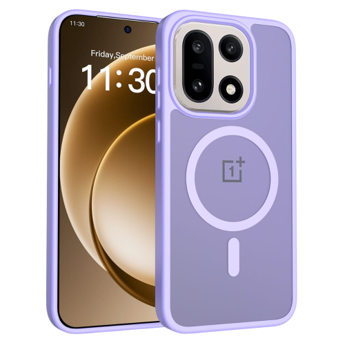 כיסוי מט איכותי ונוח לאחיזה עבור 15 OnePlus עם טבעת מגנטית מובנית בצבע סגול