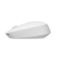עכבר אלחוטי Logitech M171 Retail Off-White – בצבע אוף-ווייט נראה מהצד עם טקסטורת אחיזה בצידיו