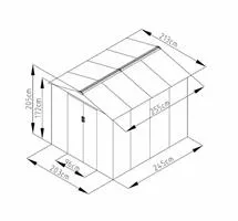 מחסן גינה מתכת איכותי 2.13X2.55