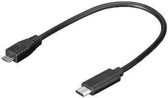 כבל מתאם USB Type C זכר לחיבור Micro USB2.0 זכר B באורך 0.5 מטר