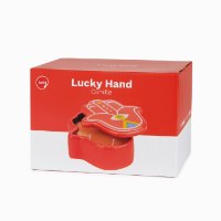 נר בקופסת קרמיקה חמסה צבעונית Lucky Hand – אדום פוקסיה - מארז לא מושלם
