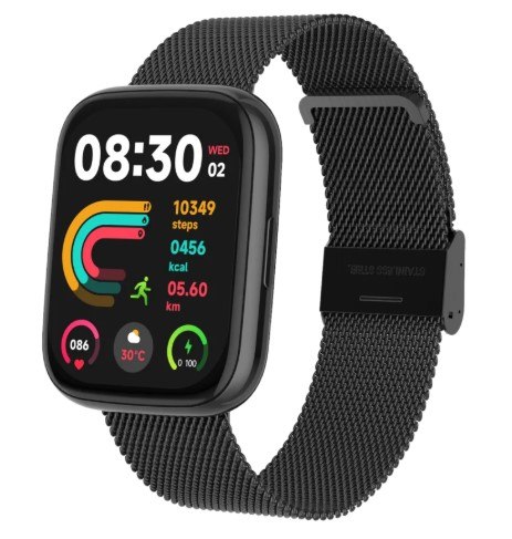 שעון חכם FitPro S4 שחור עם פונקציות ספורט ומעקב יומיומי