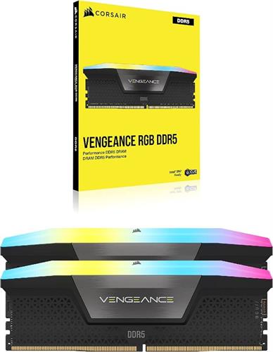 ז. לנייח Corsair VENGEANCE RGB 64GB 2x32 DDR5 5600MHz C40 XMP3.0