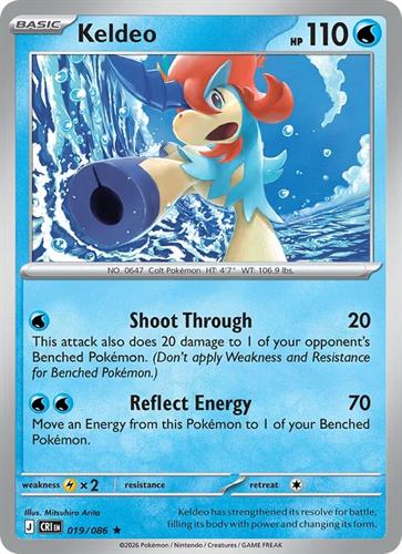 קלף בודד single פוקימון - keldeo - Chaos Rising - 019/086