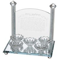 מעמד קריסטל - 5 פמוטים לנרות שבת