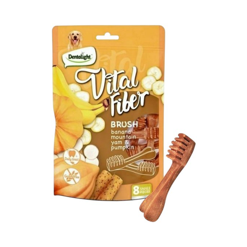 Vital Fiber | חטיף דנטלי מברשת שיניים ללא דגנים | בננה, שורש, בטטה ודלעת | 80 ג