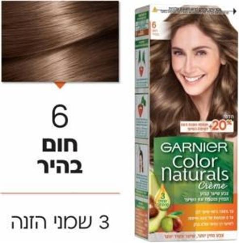 צבע שיער קולור נטורלס 6בלונד כהה 40מל