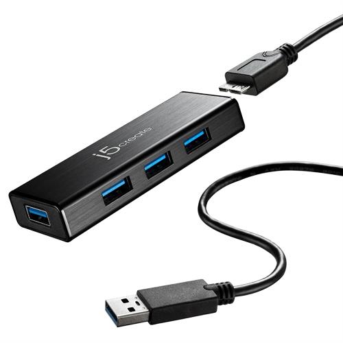 רכזת USB j5create USB-A 3.0 עם 4 יציאות