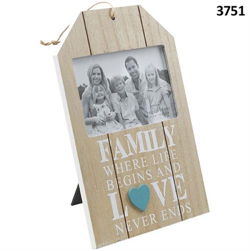 מסגרת לתמונה עץ טבעי לתליה  10X15 FAMILY ס"מ דגם 3751