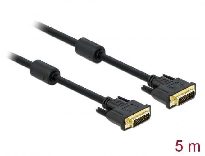 כבל מסך Delock Cable DVI 24+5 Male To DVI 24+5 Male 5 m