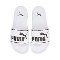 Puma Leacat 2.0 פומה כפכף פס לבן לוגו שחור | כפכפי פס פומה | גברים