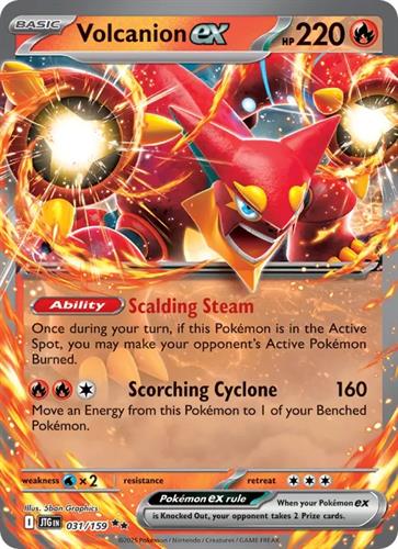 קלף בודד single פוקימון - volcanion ex - Journey Together - 031/159