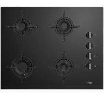 כיריים גז 4 להבות 65 ס"מ דגם K6510IL בקו BEKO זכוכית שחורה