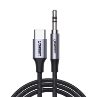מתאם אוזניות Ugreen דגם USB-C עם כבל אודיו זכר 3.5m באורך 1M עם שבב