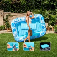 בריכת שיזוף מתנפחת עם כרית ומתקן כוסות דגם AquaSun