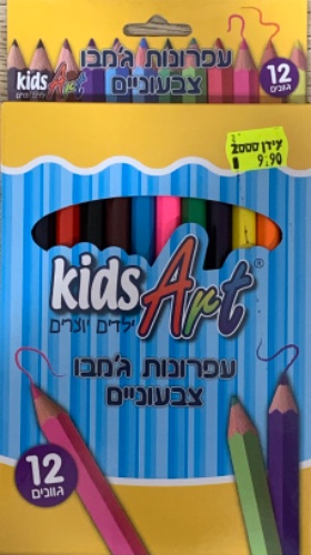 12 עפרונות ג׳מבו צבעוניים KidsArt