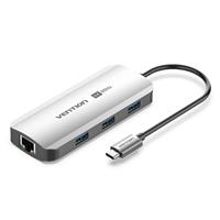 מתאם Vention USB-C to HDMI | USB-A x3 | LAN | USB-C PD100W |