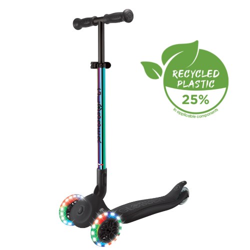 קורקינט 3 גלגלים לילדים Globber Primo Foldable Lights Neochrome מתקפל עם גלגלים מאירים בגוון נאוכרום
