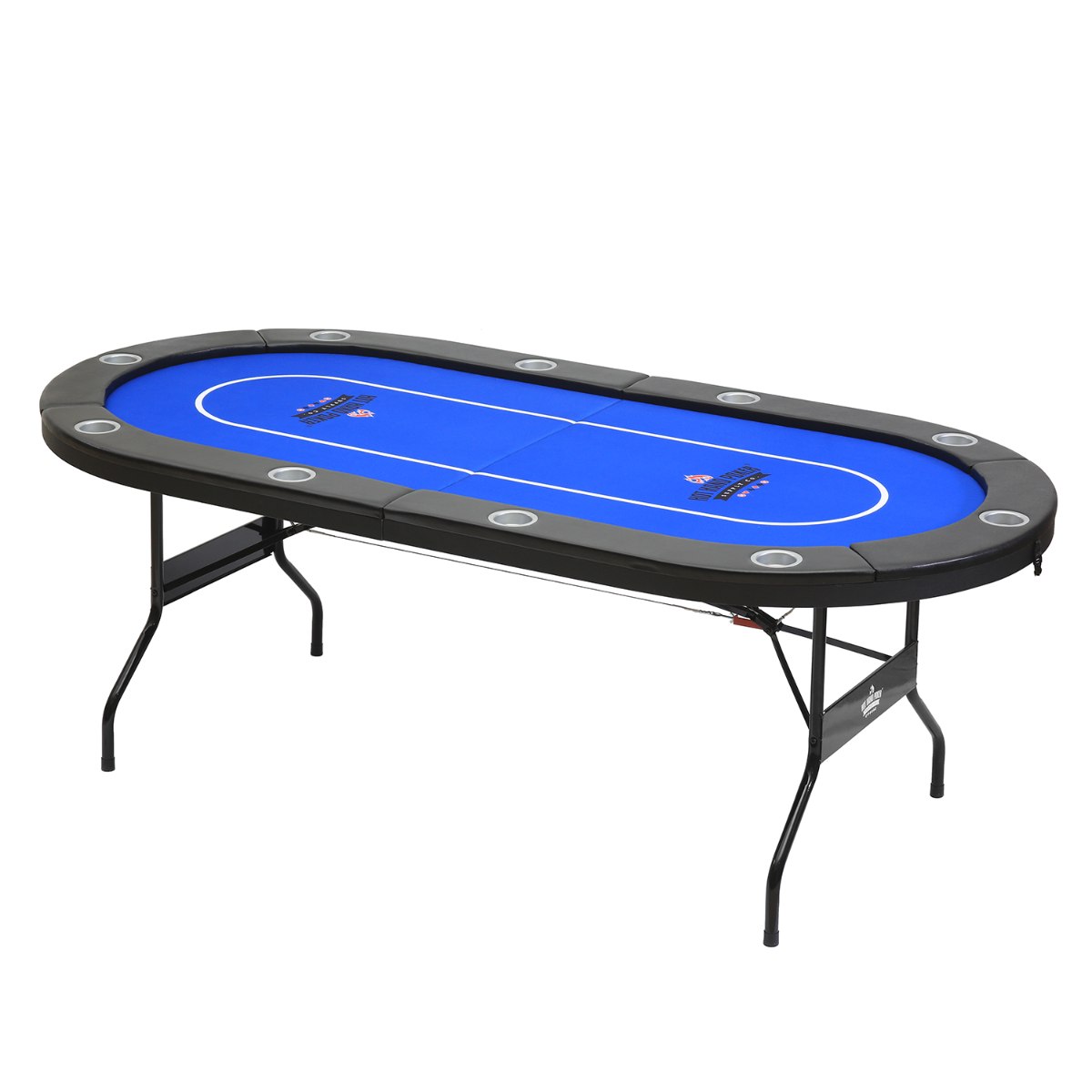 שולחן פוקר מתקפל 213*106 כחול עד 10 שחקנים