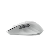 עכבר אלחוטי צבע לבן Logitech Signature Comfort Plus M850 Size L – עכבר לבן במבט צדדי מציג כפתורים וטקסטורת אחיזה